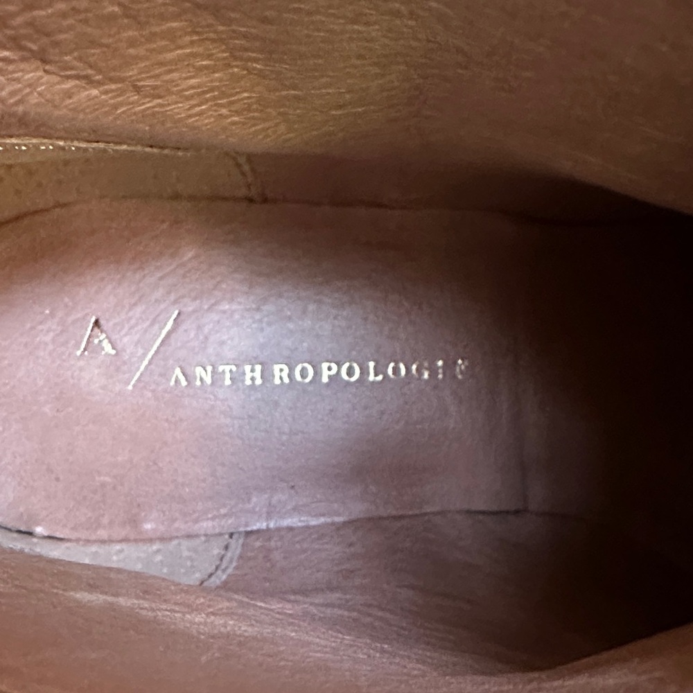 Anthropologie Velvet Ankle Boots in Copper/ Rust with Gold Detail : size 6.5 - Picture 2 of 11